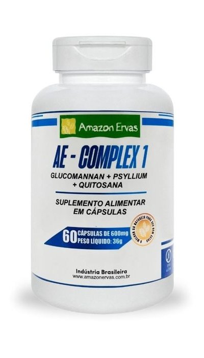 Complex 1 - Glucomannan + Psyllium + Quitosana 60 cápsulas 6