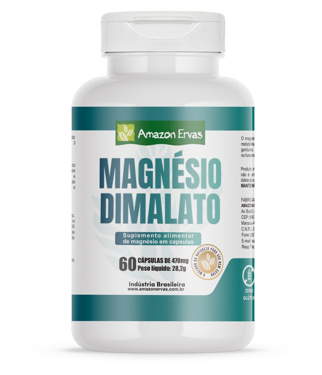 Magnésio Dimalato 60 cápsulas 470 mg