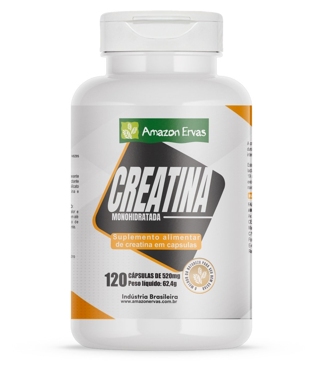 Creatina Monohidratada 120 cápsulas 520 mg