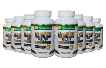 Kit Família - 8 Potes de Magnésio Quelato c/60 cápsulas 500mg